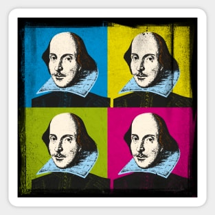 SIR WILLIAM SHAKESPEARE - ELIZABETHAN PLAYWRIGHT - POP ART STYLE 4-UP Sticker